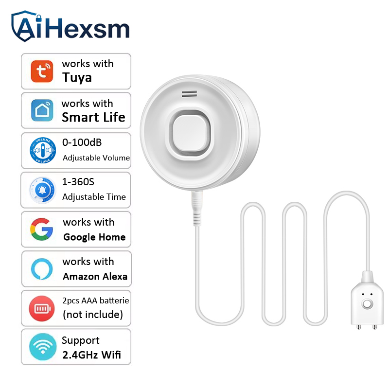 Home Security Alexa - Water leakage sensor 100DB Adjustable sound