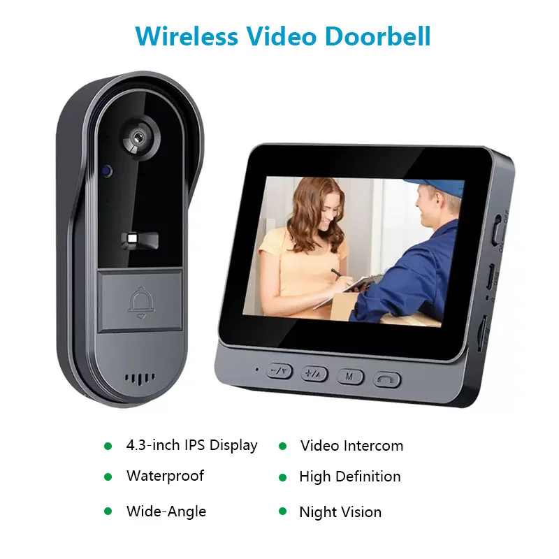 Home Security Lights Outdoors - Outdoor Wireless Intercom Doorbell Night Vision