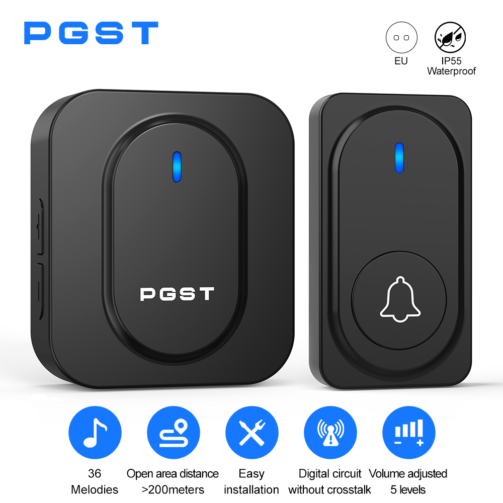 PGST Wireless Doorbell 36 Chim - Home Security Lights Outdoors review and price