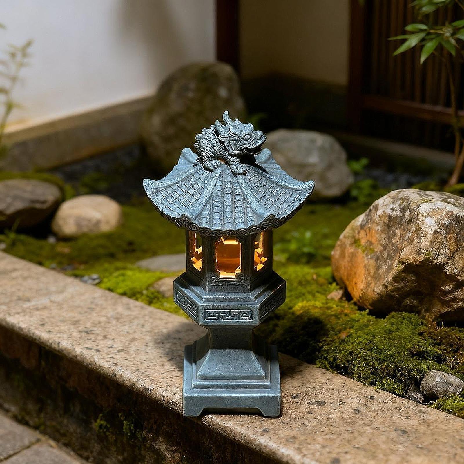 Solar Pagoda Lantern with Lant - Home Security Yard Sign review and price