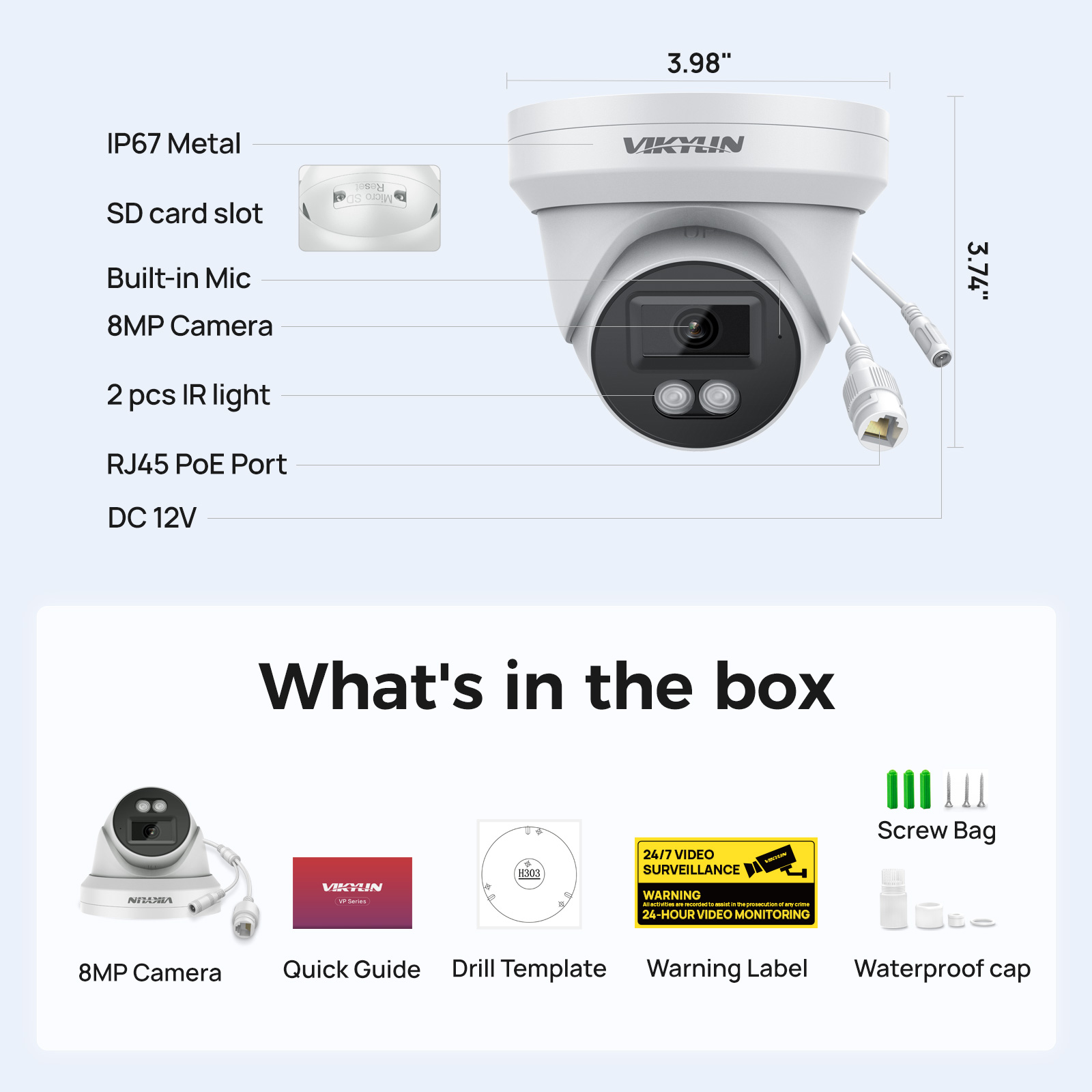 VIKYLIN 8MP HD IP Security Cam - Home Security Service review and price