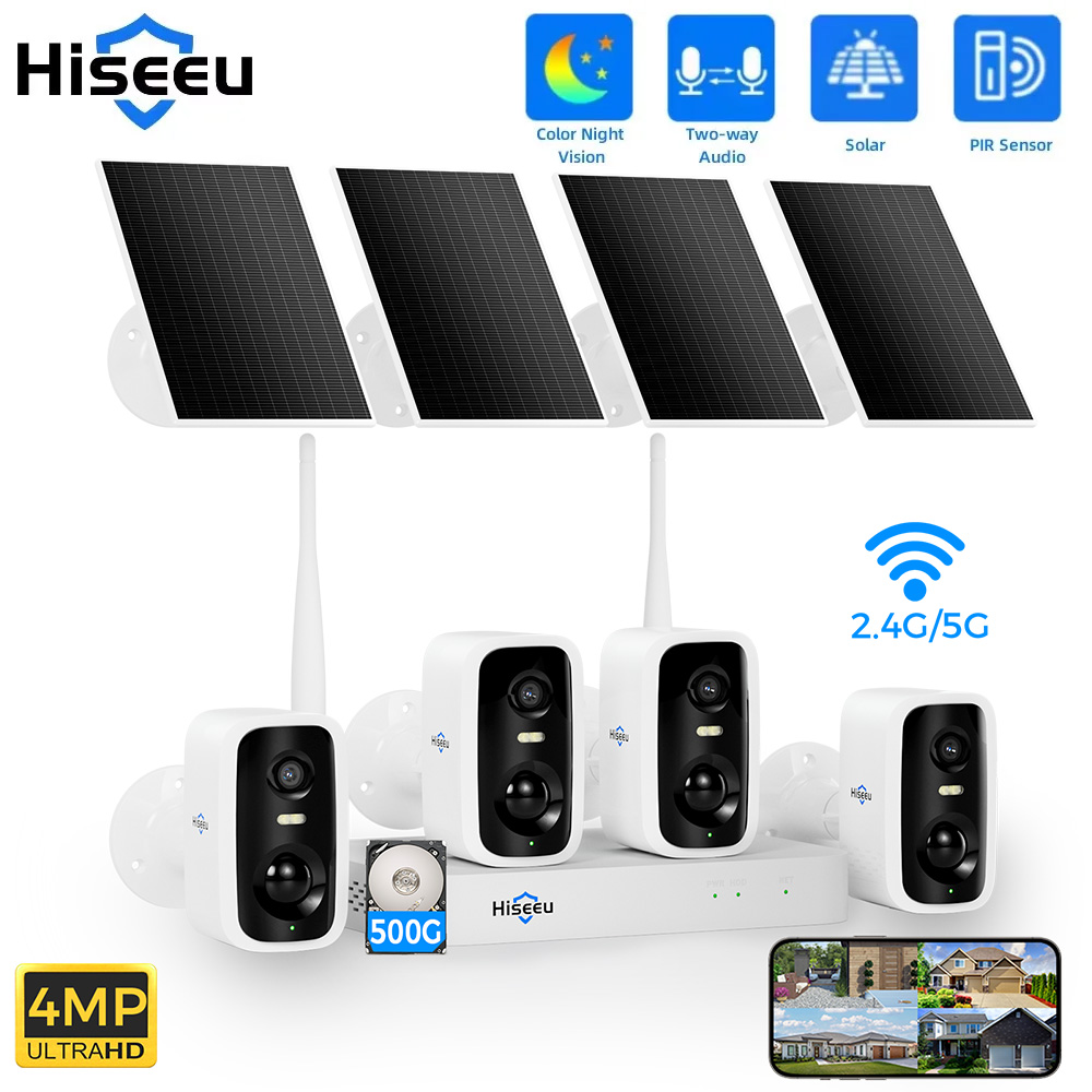 Hiseeu 10CH NVR 4MP WiFi Solar - Home Security Video Systems review and price