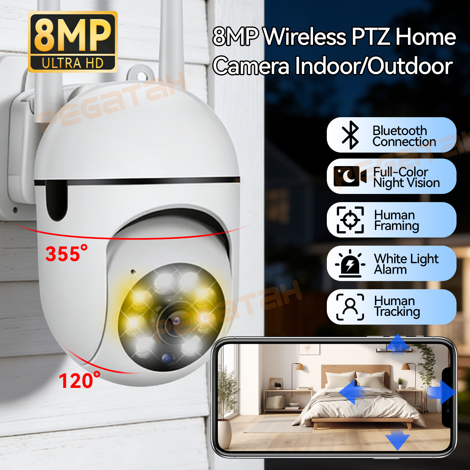 8MP 2.4G Wifi IP CCTV Camera C - Home Security Lights Outdoors review and price