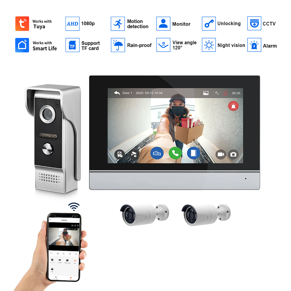 7Inch IPS Screen 2MP  Tuya Rem - Home Security Diy review and price